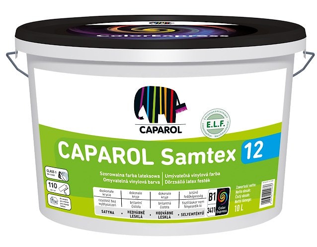 Водно-дисперсионная латексная краска Caparol Samtex 12. База 1. Объем: 1,25л / 1,813 кг.  