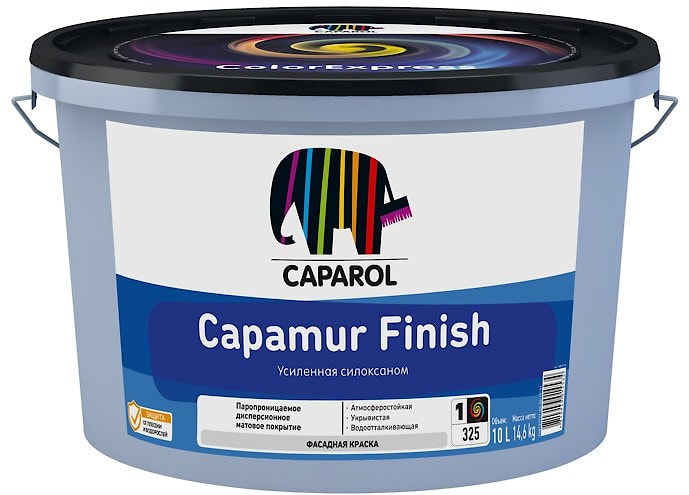 Фасадная краска Caparol Capamur Finish. База 1. Объем: 10л / 14,6 кг.  