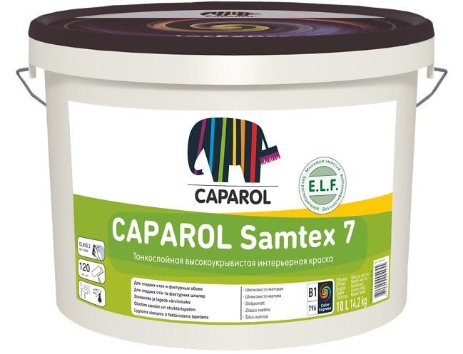 Водно-дисперсионная интерьерная краска Caparol Samtex 7 E.L.F. База 1. Объем: 10 л.