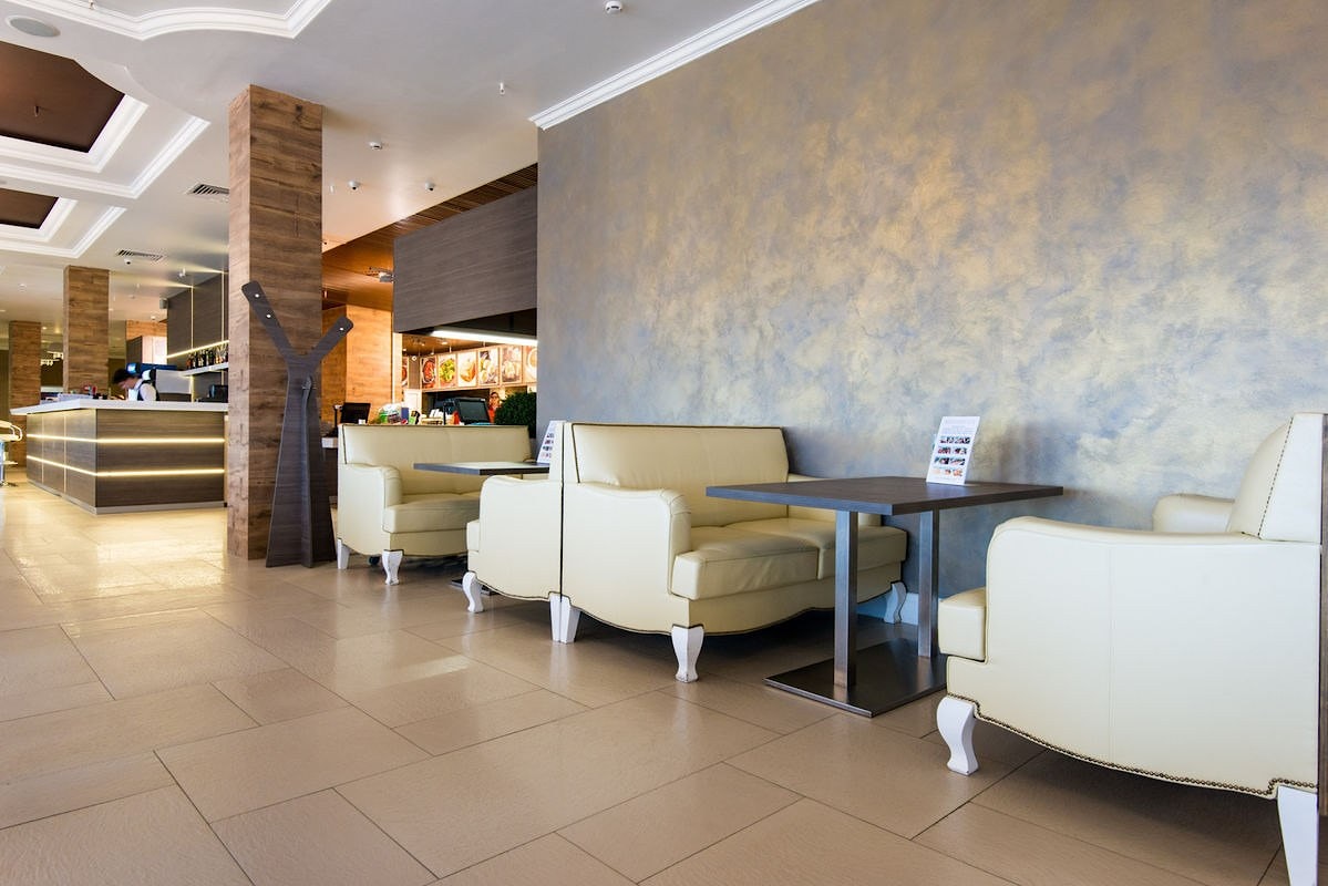 Декоративная штукатурка "Смак эндарфінаў" в ресторане Belvedere