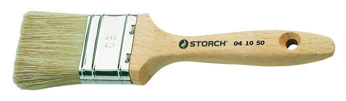 Плоская малярная кисть STORCH Flachpinsel. Размер: 80/23 x 60 мм. Светлая щетина, деревянная профессиональная рукоятка. Арт.: 04 10 75.