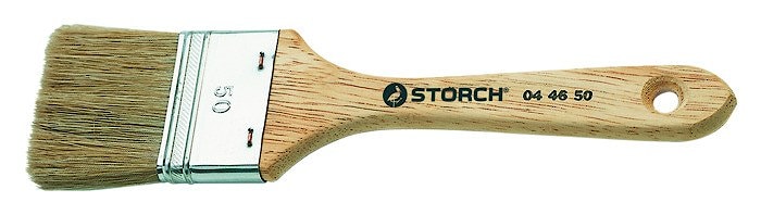 Плоская малярная кисть STORCH Flach-Pinsel.  Размер: 40/10 x 45 мм. Светлая щетина, крепление из оцинковки. Арт.: 04 46 40.
