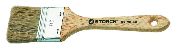 Плоская малярная кисть STORCH Flach-Pinsel.  Размер:  60/11 x 45 мм. Светлая щетина, крепление из оцинковки. Арт.: 04 46 65.