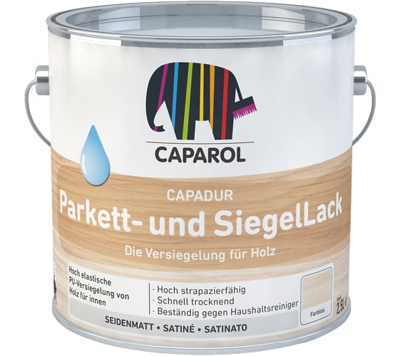 Паркетный лак Caparol Capadur Parkett- und SiegelLack Hochglaenzend/ Высокоглянцевый. Объем: 750 мл.