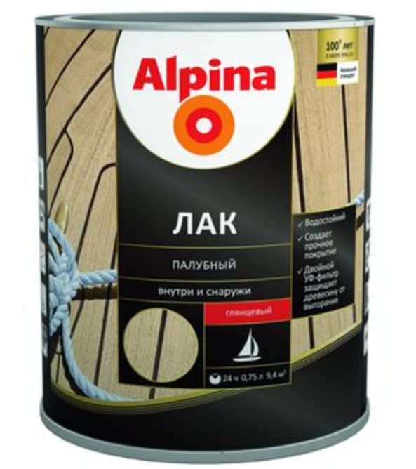 Alpina Лак палубный. Объем: 10 мл / 8,9 кг.