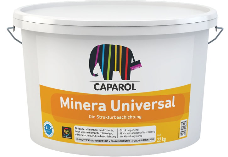 Minera Universal (Минера Универсал): кварцевое силикон-модифицированное минеральное структурное покрытие для фасадных и интерьерных работ. Фасовка 22 кг.