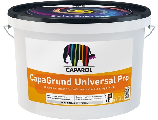 Водно-дисперсионная грунтовочная краска CapaGrund Universal PRO. Белая. Объем: 2,5 л.