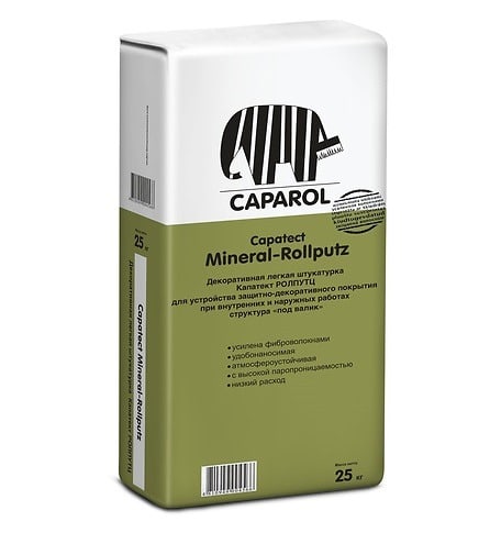Сухая штукатурная смесь Capatect Mineral-Rollputz (Капатект Минерал-Ролпутц).  Объем: 25 кг.
