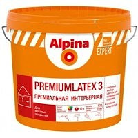 Водно-дисперсионная интерьерная латексная краска Alpina Expert Premiumlatex 3. База 3. Объем: 9,4 л / 14,9 кг.  