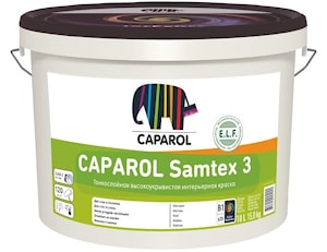 Водно-дисперсионная интерьерная краска Caparol Samtex 3 ELF База 1. Объем: 10л / 15кг.  