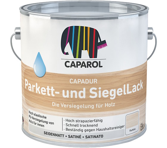 Паркетный лак Caparol Capadur Parkett- und SiegelLack Seidenmatt/ Шелковисто-матовый. Объем: 2,5 л.  