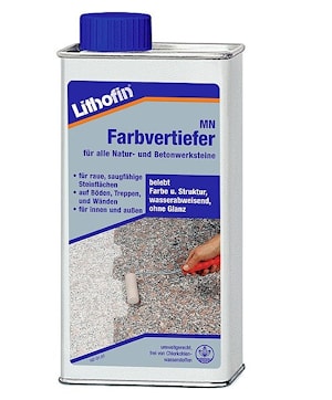 Усилитель цвета для натурального камня и бетона с водоотталкивающим эффектом Lithofin MN Farbvertiefer (Литофин МН Фарбфертриефер) На 10 м2. Объем: 1 л.  