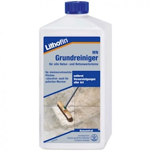 Сильное чистящее средство для натурального камня и бетона Lithofin MN Grundreiniger (Литофин МН Грундрайнигер). На 10-30 м2. Объем: 1 л.  