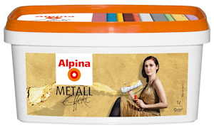 Водно-дисперсионная декоративная краска Alpina Effekt Metall Gold (золото). Объем: 1 л.  