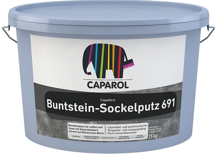 Штукатурка дисперсионная Capatect Buntstein-Sockelputz 691. Цвет: Nr.03 Aluminium. Фасовка: 25 кг.  