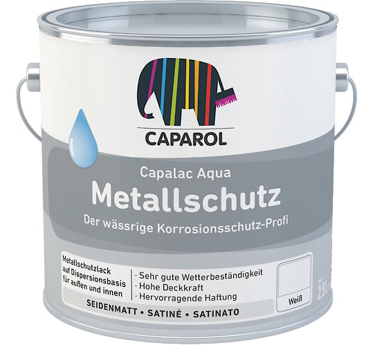 Антикоррозионное покрытие для металла Capalac Aqua Metallschutz. База 1. Белая. Объем: 2,4 л.  