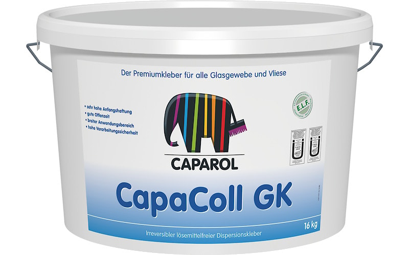 Диспресионный клей для стеклообоев и покрытий из нетканых материалов Capadecor CapaColl GK. Объем: 16 кг.  