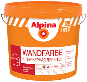 Alpina EXPERT Wandfarbe (Альпина ЭКСПЕРТ Интерьерная для стен): водно-дисперсионная акриловая краска для стен. База 1. Объем: 2,5 л.  