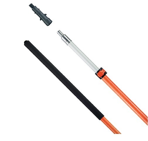 Телескопический удлинитель для валика Pentrilo Premium из стекловолокна Electrolight. Длина: 2,4 м (2x1,2 м). Ультра легкий удлинитель с американской резьбой, совместимый с европейской системой и конической насадкой (арт. 07714). Рукоятка из резины для удобного захвата. Металлическая резьба для большей прочности. Арт. 13037