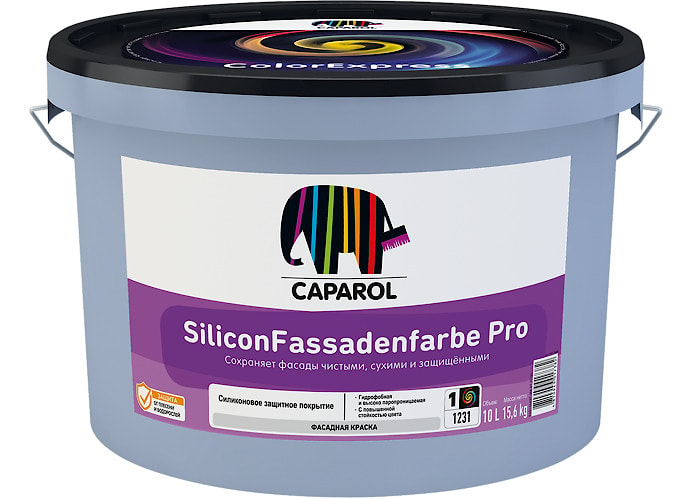 Силиконовая фасадная краска Caparol SiliconFassadenfarbe Pro. База 1. Объем: 10 л (15,6 кг).  