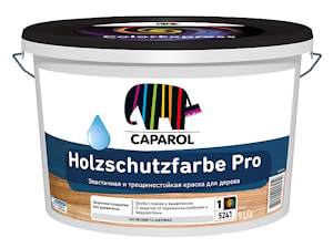 Caparol Holzschutzfarbe Pro (Капарол Хольцшутцфарбе Про): фасадная и интерьерная акрилатная краска для древесины. База 1. Объем: 9 л / 11,7 кг.  