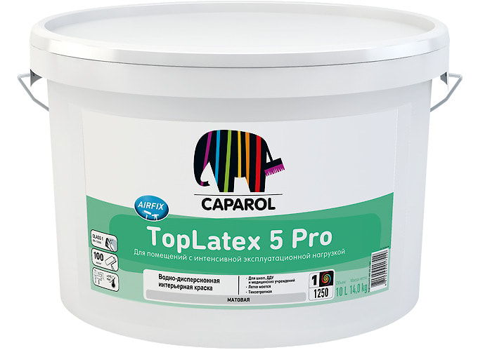 Ллатексная интерьерная краска Caparol TopLatex 5 Pro. База 3. 9,4л / 12,3кг  