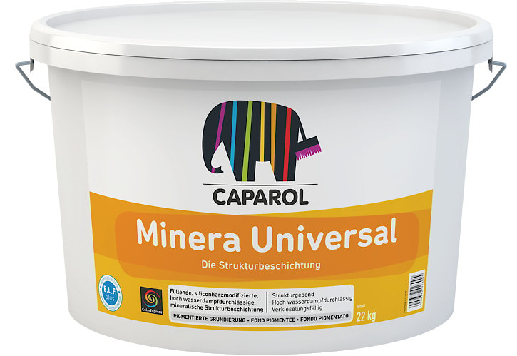 Minera Universal (Минера Универсал): кварцевое силикон-модифицированное минеральное структурное покрытие для фасадных и интерьерных работ. Фасовка 22 кг.  