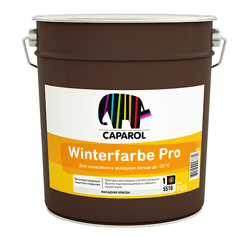 Краска органоразбавляемая полиакриловая Caparol Winterfarbe Pro Base 1", 9 л (13,5 кг).  
