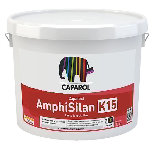 Штукатурка силиконовая Capatect AmphiSilan Fassadenputz Pro K15 База3 25кг  