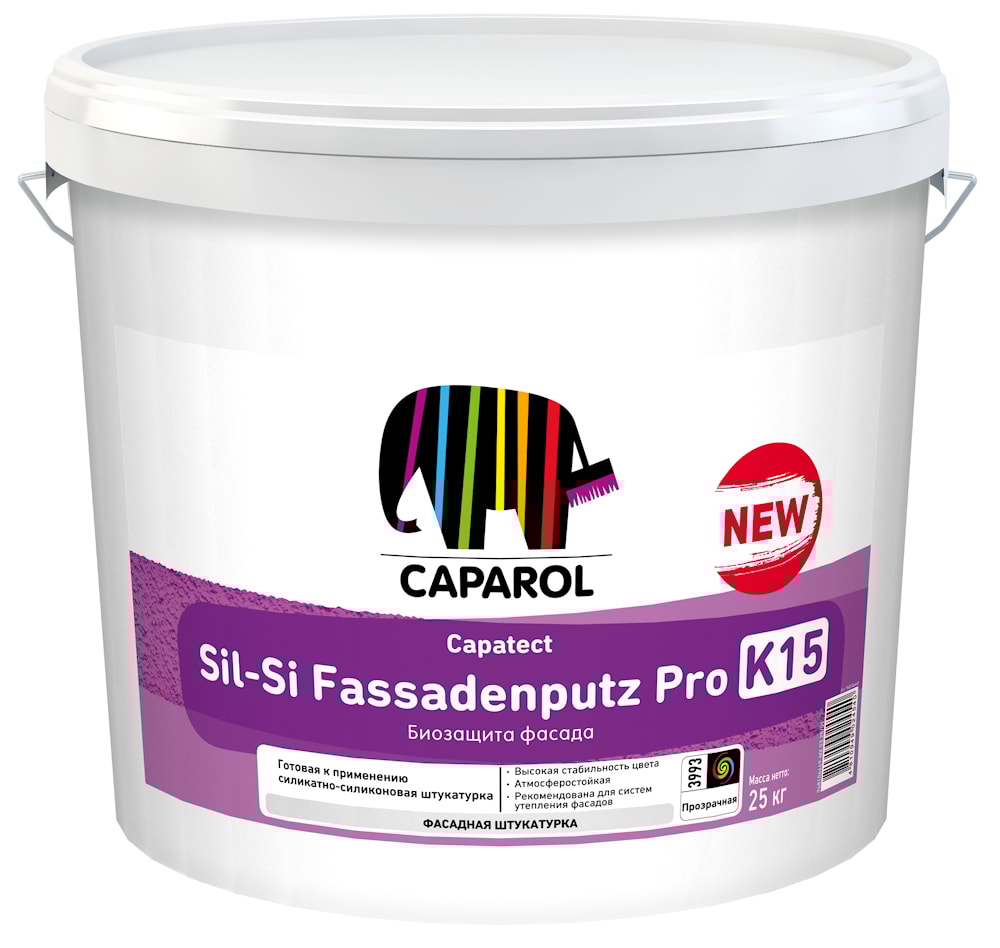 Силикатно-силиконовая штукатурка Caparol Capatect Sil-Si Fassadenputz Pro K15 База3 25кг.  