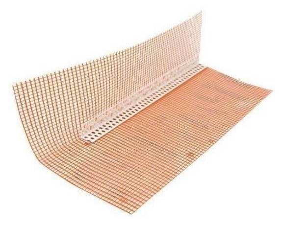 Профиль угловой ПВХ с армирующей сеткой 10 см х 15 см для систем утепления фасадов.  