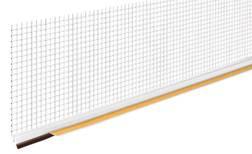 Профиль оконный примыкающий Profigips с сеткой 6 мм, белый, длина 2,4 м для систем утепления фасадов.   