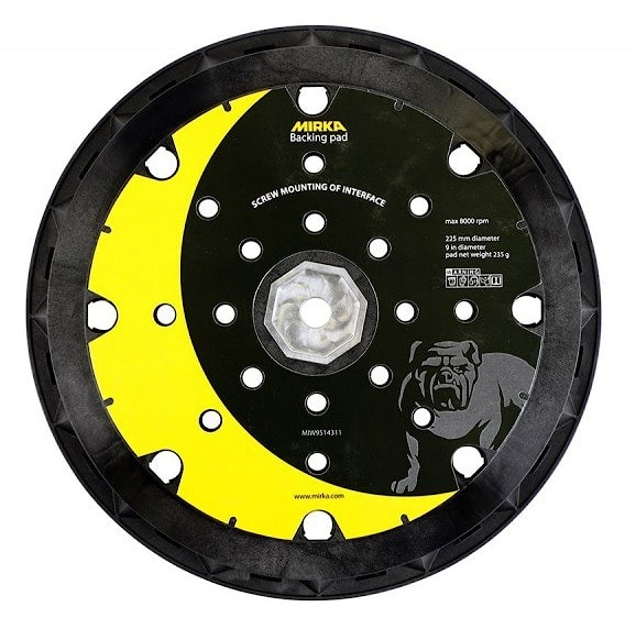Подошва Backing Pad для шлифовальной машинки MIRKA. Диаметр:  225 мм, 25H Grip LEROS + 8 винтов. Арт.: MIW9514312. Финлядния .  