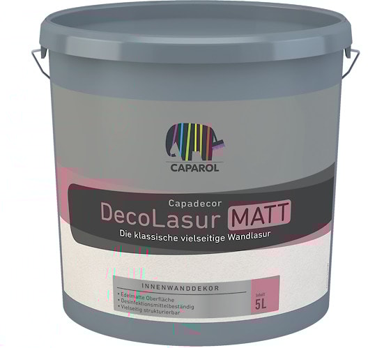 Водно-дисперсионная интерьерная лазурь Capadecor DecoLasur Matt (Кападекор ДекоЛазурь Матт). Фасовка: 10 л  