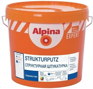 Дисперсионная структурная штукатурка Alpina EXPERT Strukturputz R30. База1. Объем: 16 кг.  