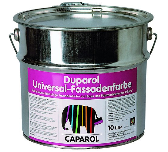 Зимняя фасадная краска с содержанием растворителя Caparol Duparol Universal-Fassadenfarbe. База 3. Объем: 10 л.  