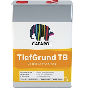 Специальная грунтовка с содержанием растворителя Caparol Tiefgrund TB. Объем: 10 л. Прозрачная.  