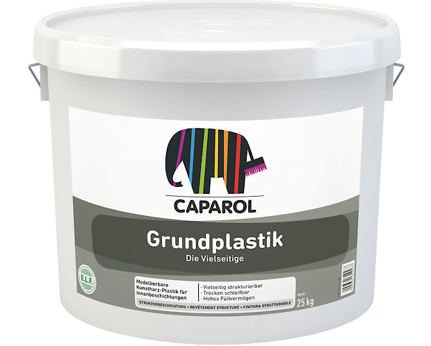 Дисперсионная пластичная масса для структурных покрытий и тонкой шпаклевки Caparol Grundplastik. Объем: 8 кг.  