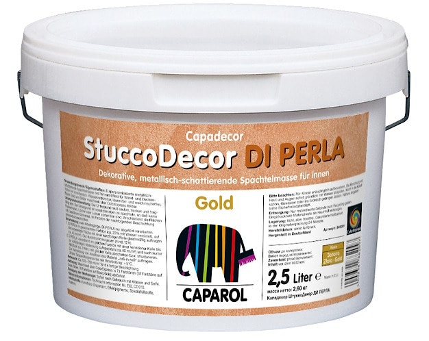 Венецианская штукатурка с металлическим оттенком Capadecor StuccoDecor Di Perla Gold. Объем: 2,5л.  