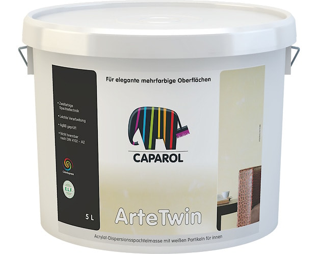 Декоративная шпатлевка на дисперсионной основе для оформления стен внутри помещений Capadecor ArteTwin Basic. Объем: 5 л.  